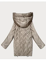 Dámská lehká prošívaná bunda s kapucí Goodlookin beige (B8588-12) Dámská lehká prošívaná bunda s kapucí Goodlookin beige (B8588-12)