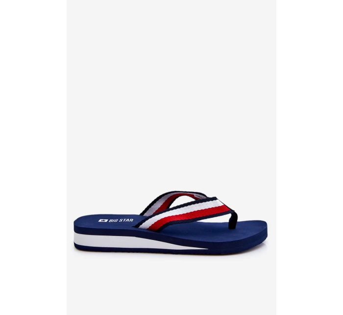 Dámské žabky na platformě Big Star model 21610799 námořnická modrá - Big Star Shoes Dámské žabky na platformě Big Star model 21610799 námořnická modrá - Big Star Shoes