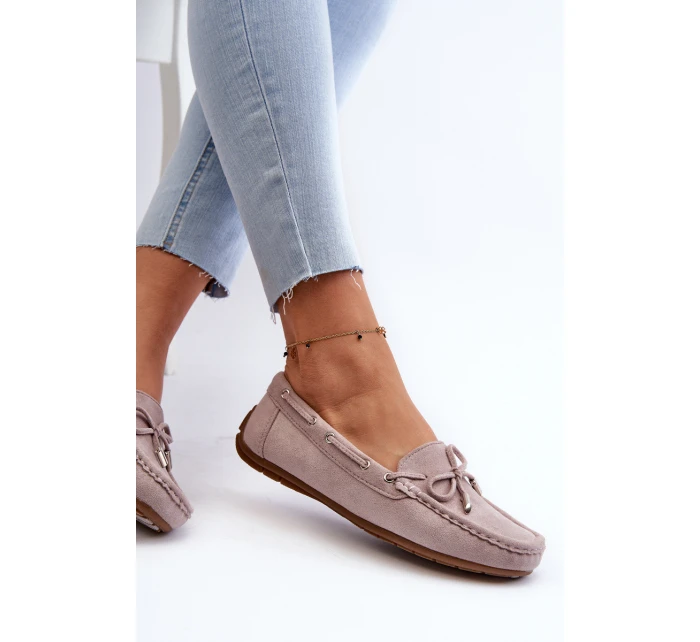 Dámské semišové mokasíny fialové model 21659313 - Boto Dámské semišové mokasíny fialové model 21659313 - Boto