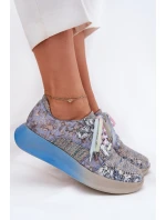 Dámské Kožené Polobotky Sneaker na Platformě Maciejka 06776A-06 Modré