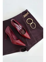 Lakované ekokůže dámské lodičky s  bordó model 21711357 - Boto