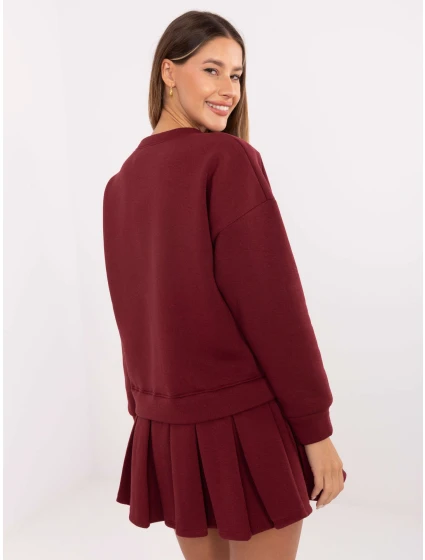 Sukienka MI SK model 21441292 bordowy - FPrice Sukienka MI SK model 21441292 bordowy - FPrice