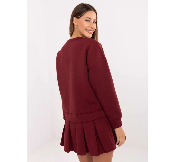 Sukienka MI SK model 21441292 bordowy - FPrice Sukienka MI SK model 21441292 bordowy - FPrice