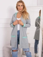 Dvoubarevná pelerína s kapucí 21679 mint+šedá - Kesi