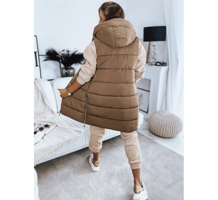 Dámská prošívaná vesta NOELIA camel FashionStreet TY3131