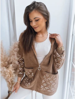 Dámská bunda z alpaky s kapucí WINONA camel FashionStreet NY0612
