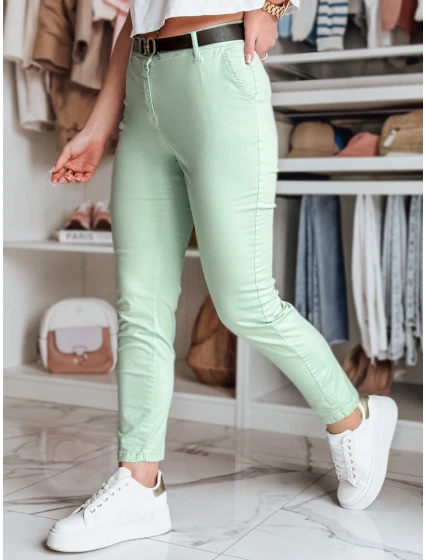 Dámské kalhoty slim fit s páskem LINESKA mint FashionStreet UY2574