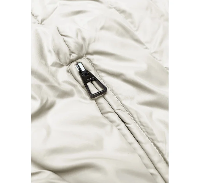 Dámská oversize bunda v barvě ecru s rukávy l 21248876 - WAY MODE