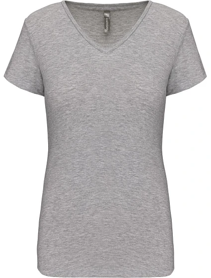 Kariban K 3015 Dámské elastické tričko s výstřihem do V 20.3015 light grey heather Kariban K 3015 Dámské elastické tričko s výstřihem do V 20.3015 light grey heather
