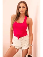 Dámská tílko z bavlny s kulatým výstřihem růžová
