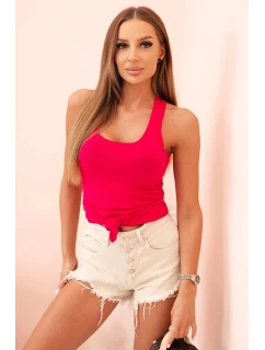 Dámská tílko z bavlny s kulatým výstřihem růžová