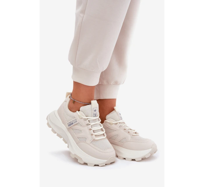 Sportovní boty sneakers dámské na silné podrážce béžové Prononice Sportovní boty sneakers dámské na silné podrážce béžové Prononice