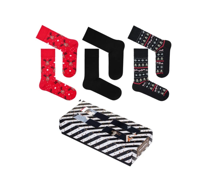 Vánoční sada pánských ponožek – 3 páry v dárkové krabičce Vánoční sada pánských ponožek – 3 páry v dárkové krabičce