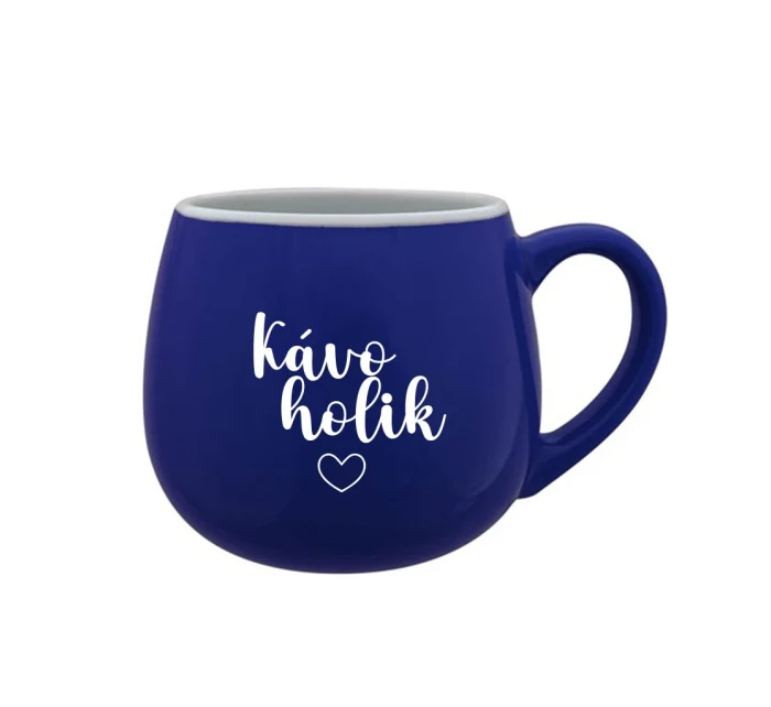KÁVOHOLIK - modrý keramický hrníček 300 ml