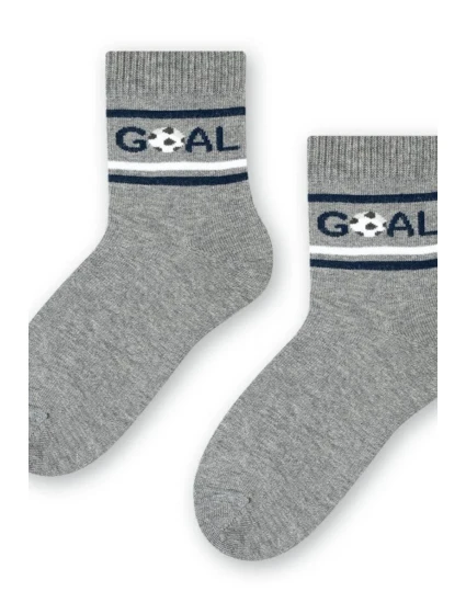 Chlapecké vzorované ponožky 014 MELANGE GREY 26-28