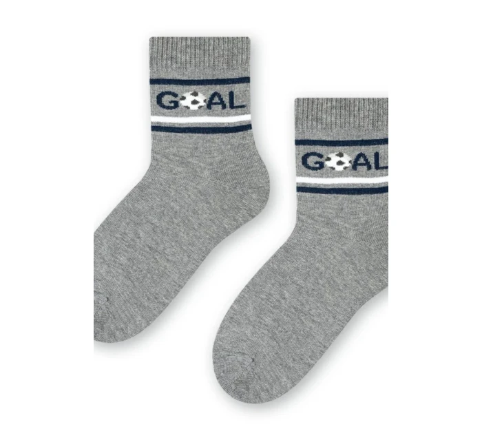 Chlapecké vzorované ponožky 014 MELANGE GREY 26-28