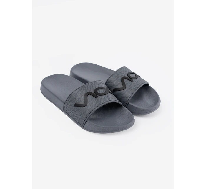 Klasické šedo-stříbrné dámské nazouváky na plochém podpatku Klasické šedo-stříbrné dámské nazouváky na plochém podpatku