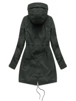 Dámská zimní bunda parka v army barvě s kožešinovou podšívkou a s kapucí model 21242006 - Libland