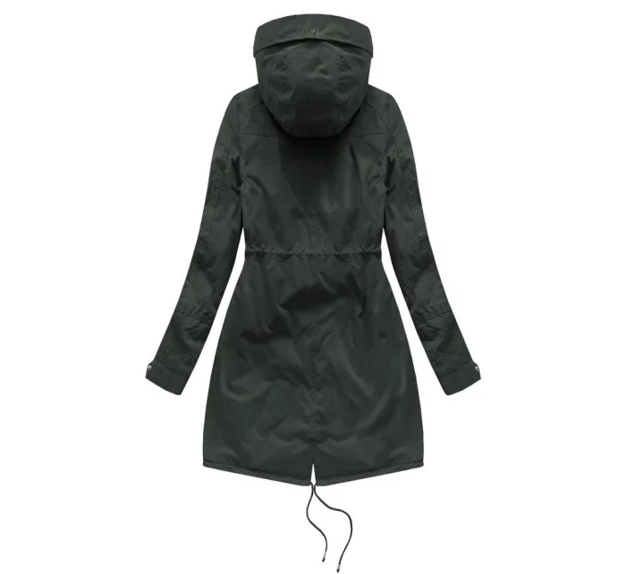 Dámská zimní bunda parka v army barvě s kožešinovou podšívkou a s kapucí model 21242006 - Libland
