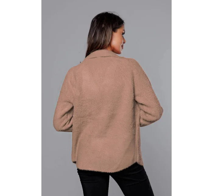 Krátký béžový přehoz přes oblečení typu alpaka model 18059125 - MADE IN ITALY