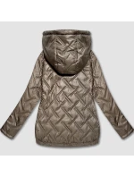 Béžová lehká dámská plus size bunda s kapucí S'West (B8558-12) Béžová lehká dámská plus size bunda s kapucí S'West (B8558-12)