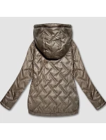 Dámská lehká plus size bunda s kapucí S'West beige (B8558-12) Dámská lehká plus size bunda s kapucí S'West beige (B8558-12)