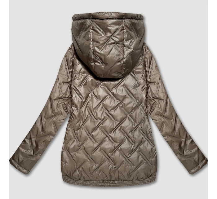 Béžová lehká dámská plus size bunda s kapucí S'West (B8558-12) Béžová lehká dámská plus size bunda s kapucí S'West (B8558-12)