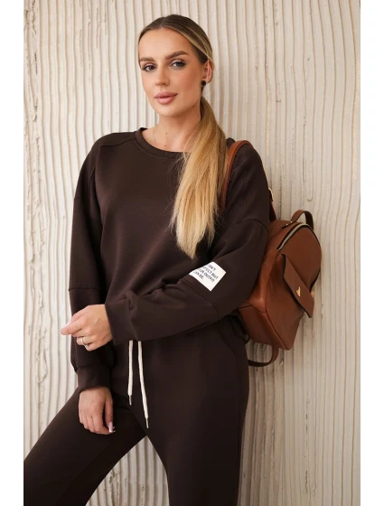 Viskózový komplet teplákové + kalhoty hnědý Viskózový komplet teplákové + kalhoty hnědý