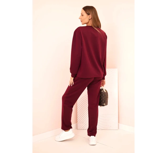 Komplet dámský máslový mikina a kalhoty s gumou model 21310126 - K-Fashion