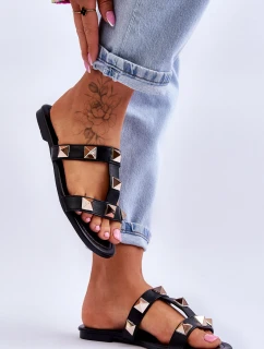 Dámské pantofle s velkými cvočky Černá model 21617996 - Boto