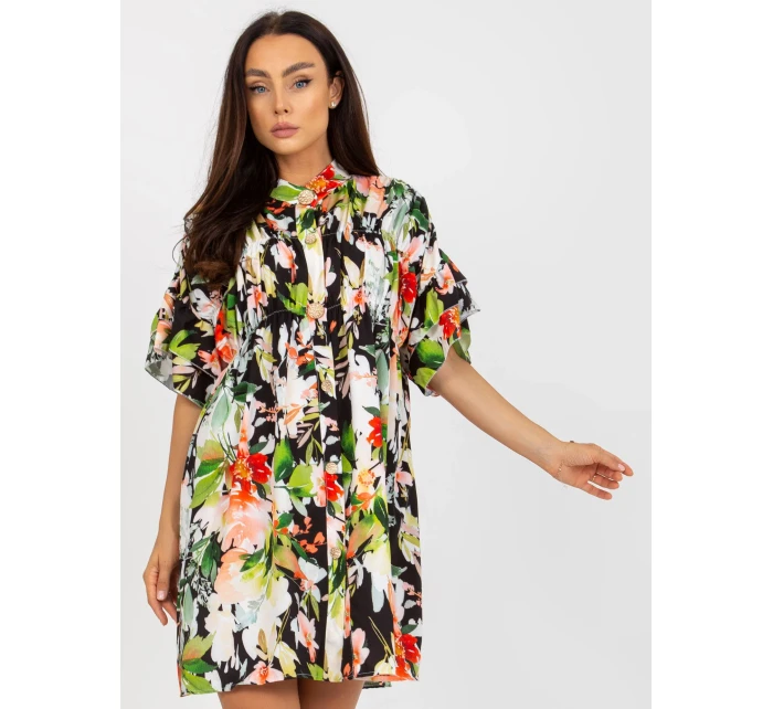 Sukienka DHJ SK czarno zielony model 21110873 - FPrice Sukienka DHJ SK czarno zielony model 21110873 - FPrice