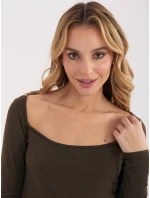 Bluzka WT BZ model 21875428 ciemny brązowy - FPrice Bluzka WT BZ model 21875428 ciemny brązowy - FPrice