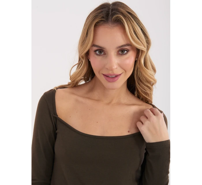 Bluzka WT BZ model 21875428 ciemny brązowy - FPrice Bluzka WT BZ model 21875428 ciemny brązowy - FPrice