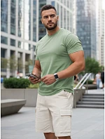 Pánské klasické světle zelené tričko FashionStreet RX5681