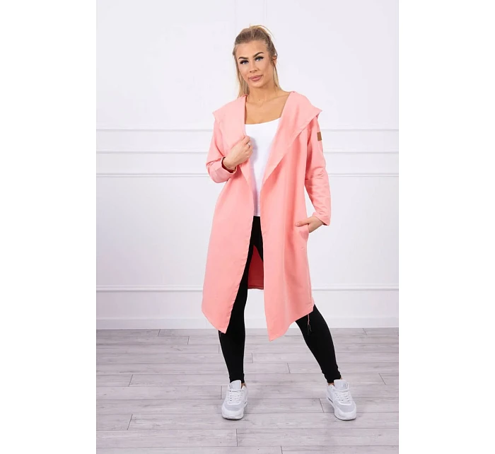 Dlouhý kabát s kapucí meruňkový Dlouhý kabát s kapucí meruňkový