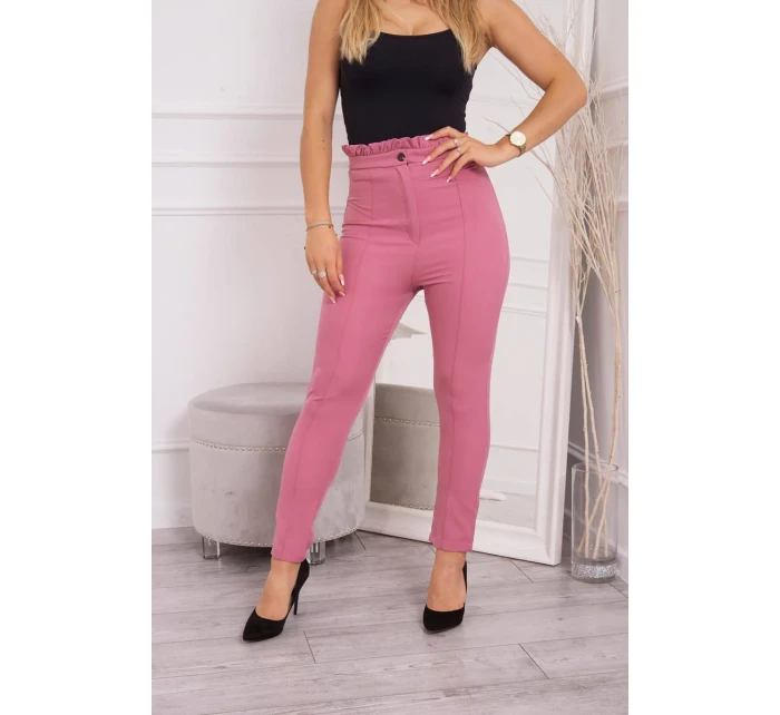 Tmavě růžové zkrácené kalhoty