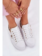 Dámské Sportovní Boty Na Platformě Z Eko Kůže Panther Bílé Velionna Dámské Sportovní Boty Na Platformě Z Eko Kůže Panther Bílé Velionna