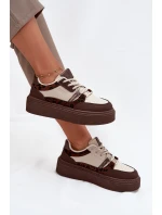 Dámské sneakersy na platformě Big Star SS274356 leopardí hnědo-bežové Dámské sneakersy na platformě Big Star SS274356 leopardí hnědo-bežové