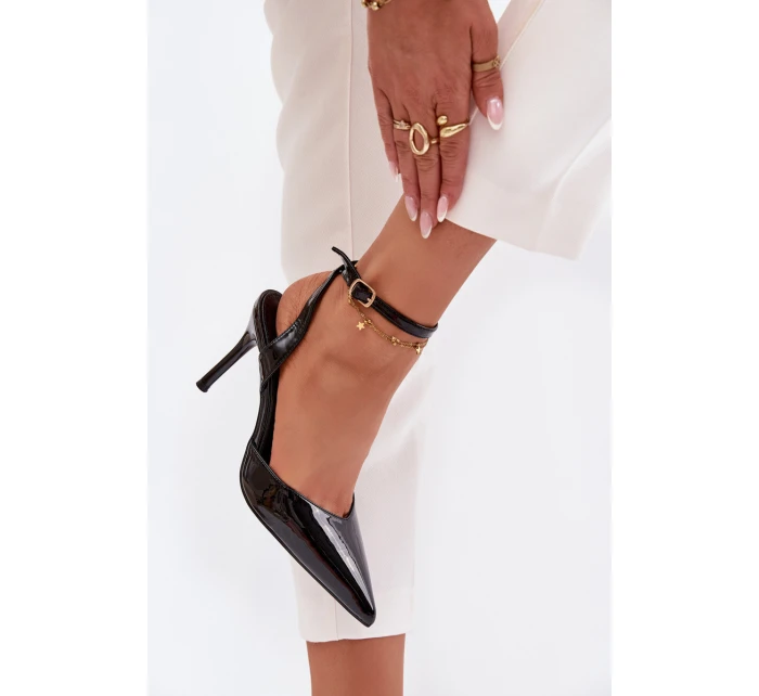 Lakované lodičky s patou černé model 21788265 - Boto Lakované lodičky s patou černé model 21788265 - Boto