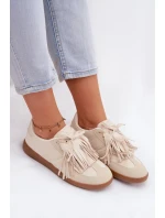 Dámské tenisky s třásněmi Béžové model 21937712 - Boto