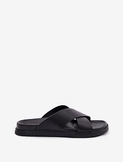 Kožené pánské pantofle Big Star model 22064034 Černé - Big Star Shoes