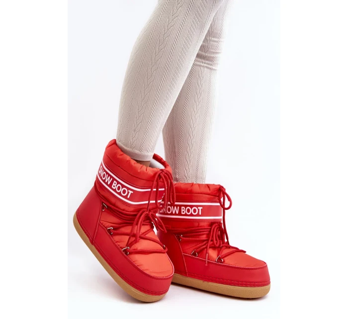 Dámské červené boty do sněhu se zavazováním Soia Dámské červené boty do sněhu se zavazováním Soia