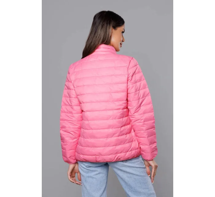 Lehká růžová prošívaná dámská bunda (58M23037-46)