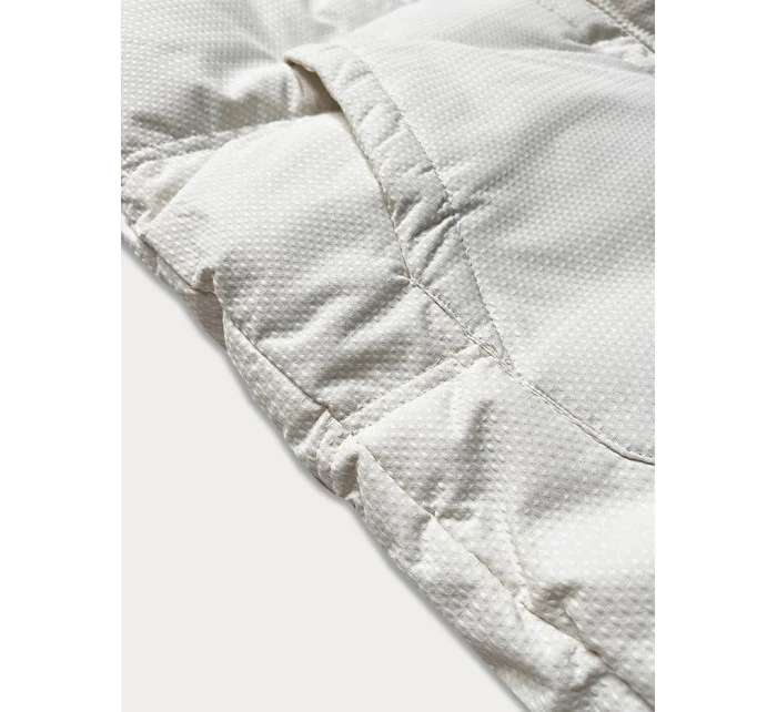 Hrubší dámská zimní bunda v barvě ecru ze strukturovaného materiálu J Style (5M3251-281)