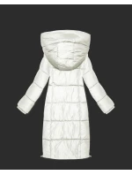 Zimní vypasovaná bunda v barvě ecru s délkou do poloviny stehen S'West (B/R8535-26)