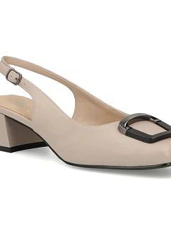 Béžové kožené lodičky s páskem Filippo DP6183