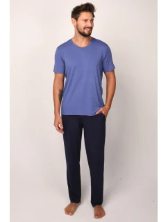 Italská móda Dallas c.r. dlouhá barva:modrá/šedá