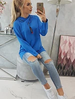 Chrpová tunika s kapucí Oversize na zip