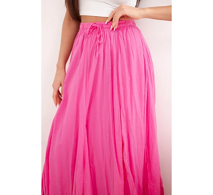 Dámská maxi bavlněná sukně s gumičkou v pase camelová Dámská maxi bavlněná sukně s gumičkou v pase camelová