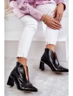 Kožené holínky na sloupku Černe model 21598292 - Maciejka